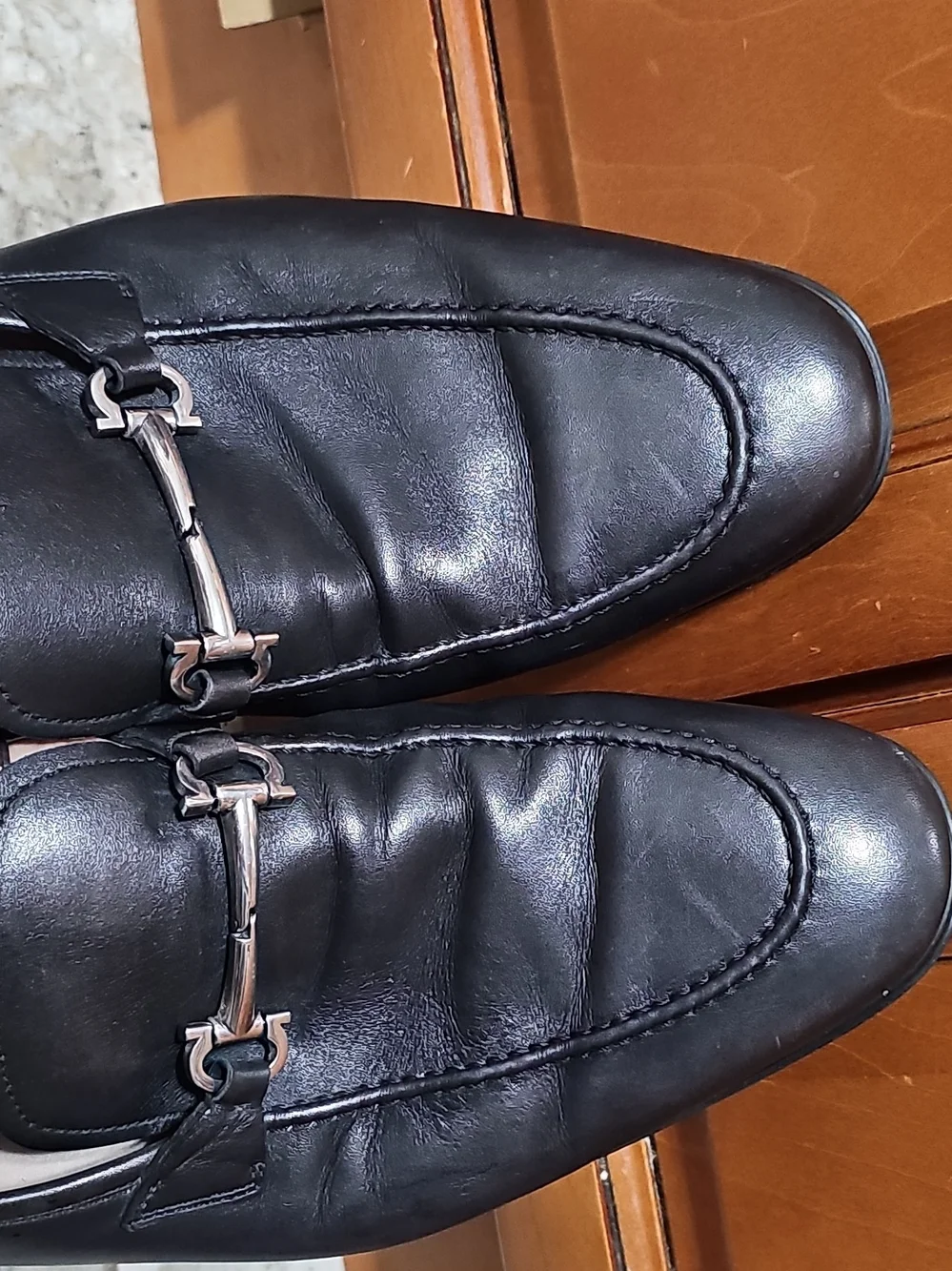 Salvatore Ferragamo Leather Horsebit Men Shoes 12E